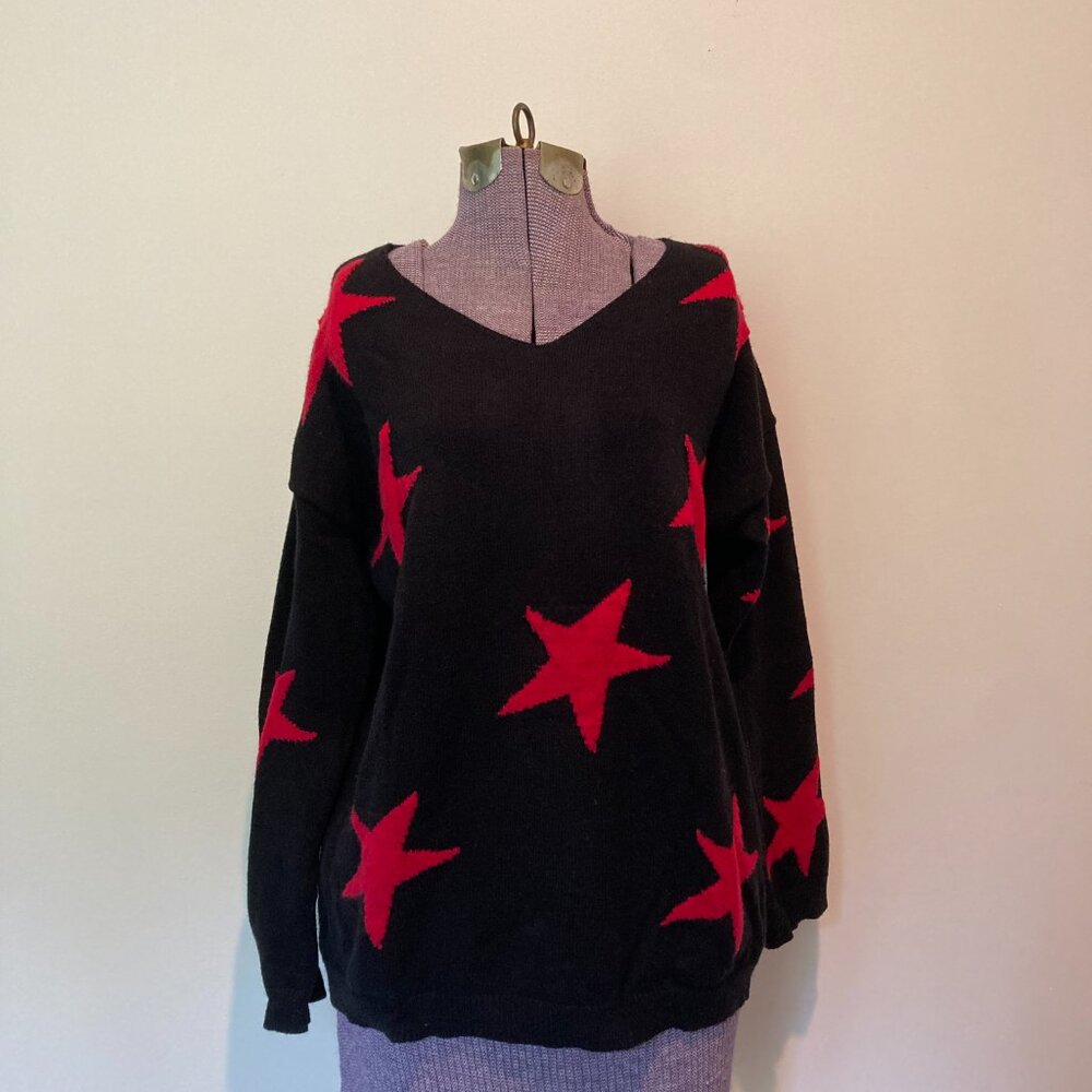 Y2K Vintage Star Pullover Statement Sweater, Size XL - Picture 2 of 5